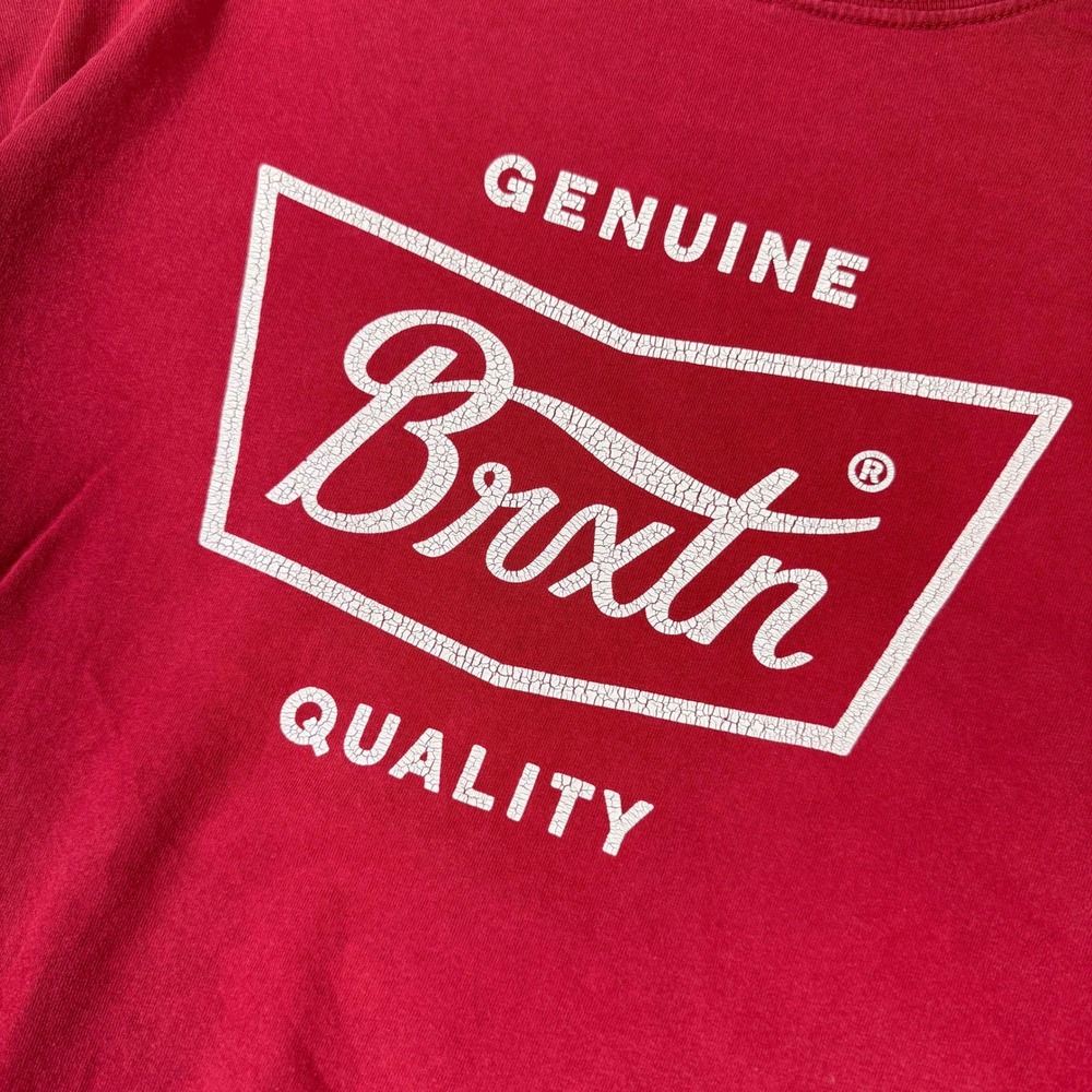 Brixton Genuine Quality Graphic T-Shirt Red XL Skate Streetwear Boxy Fit Tee
